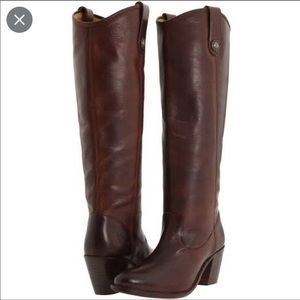 Frye 9.5 Jackie Button Boot Dark Brown